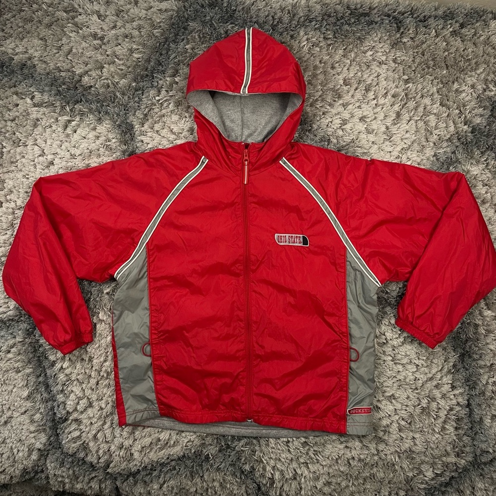 Ohio State Buckeyes Hooded Full Zip Jacket Red Oak Sportswear Women’s Size Large